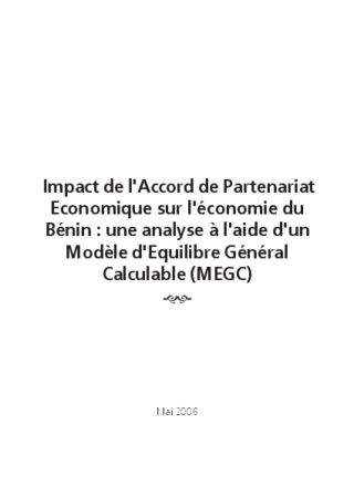 Impact de l'accord de partenariat economique sur l'économie du Bénin