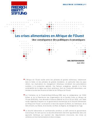 Les crises alimentaires en Afrique de l'Ouest