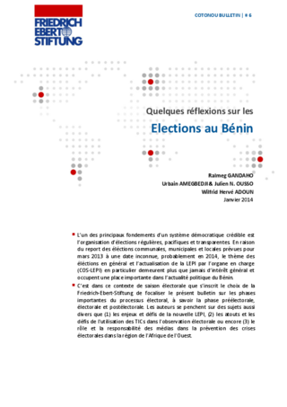 Quelques réflexions sur les elections au Bénin